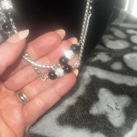 Brighton Black, silver and bling Beaded Necklace - Picture 7 of 7